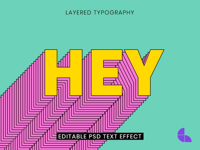 layered  editable  text  effect  template  3d  typography